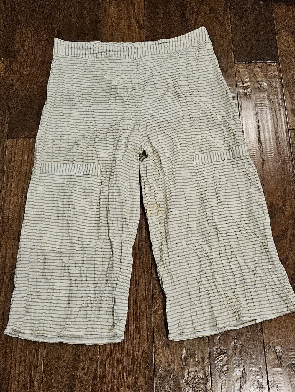 NWOT Linnea Women's Cropped Pants, White/Beige - Size XL